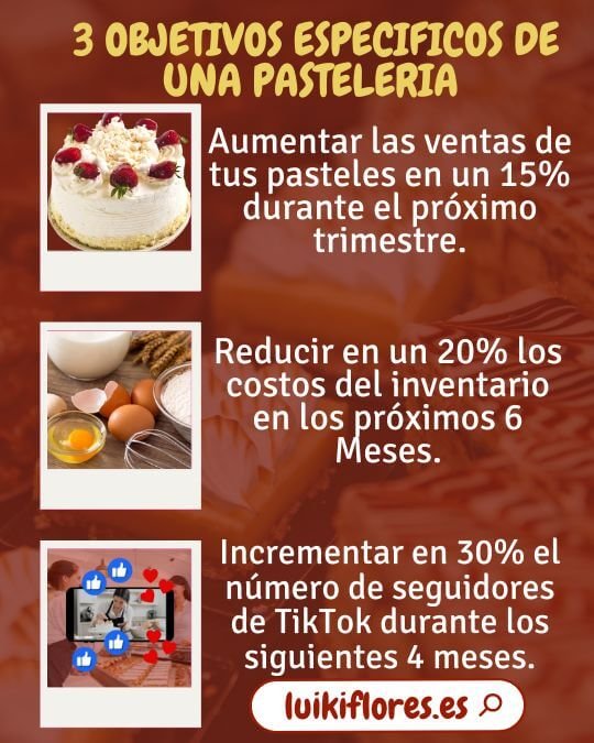 objetivos especificos de una pasteleria